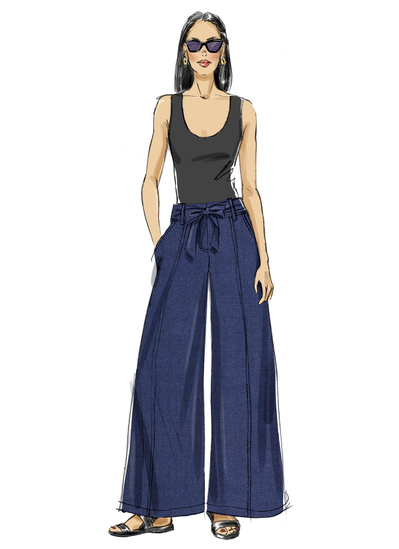 Butterick Sewing Pattern Misses' Pants in Two Lengths and Tie Belt (PDF) 3 Butterick Sewing Pattern Misses' Pants in Two Lengths and Tie Belt (PDF)