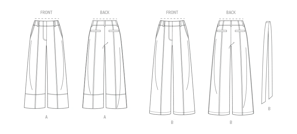 Butterick Sewing Pattern Misses' Pants in Two Lengths and Tie Belt (PDF) 6 Butterick Sewing Pattern Misses' Pants in Two Lengths and Tie Belt (PDF)