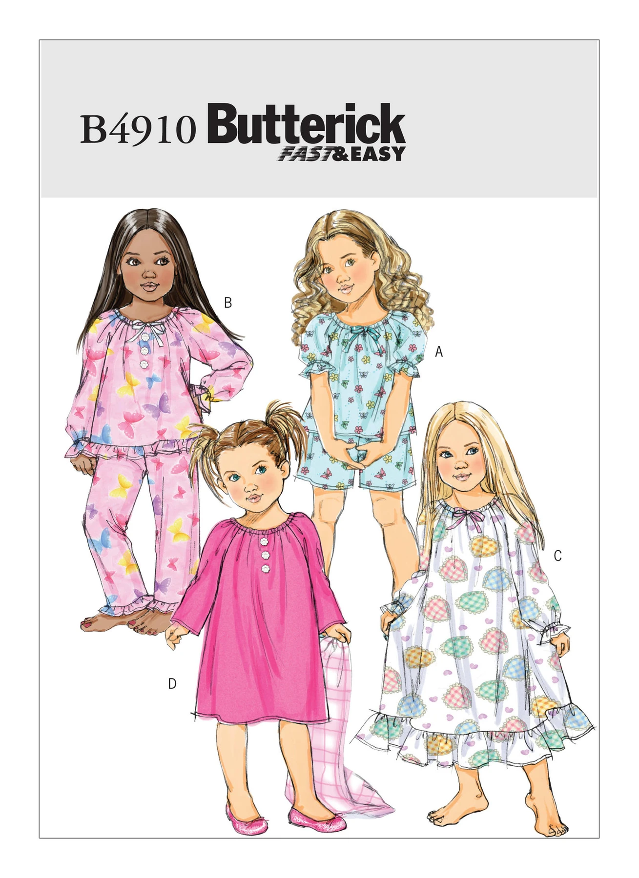 Butterick Sewing Pattern Children's/Girls' Raglan Sleeve Tops, Shorts, Pants and Gowns (PDF) 1 Butterick Sewing Pattern Children's/Girls' Raglan Sleeve Tops, Shorts, Pants and Gowns (PDF)