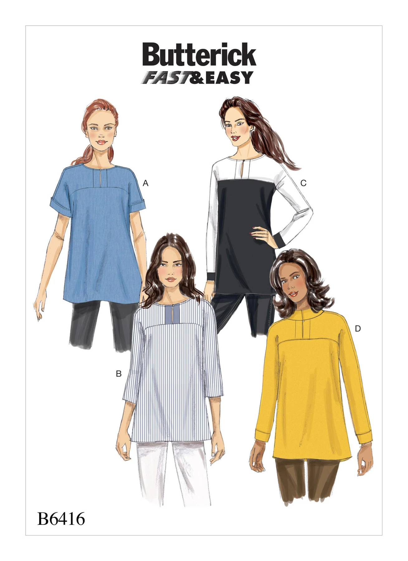 Butterick Sewing Pattern Misses' Button-Closure Tunics with Yokes (PDF) 1 Butterick Sewing Pattern Misses' Button-Closure Tunics with Yokes (PDF)