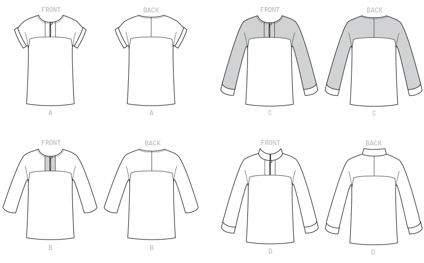 Butterick Sewing Pattern Misses' Button-Closure Tunics with Yokes (PDF) 6 Butterick Sewing Pattern Misses' Button-Closure Tunics with Yokes (PDF)