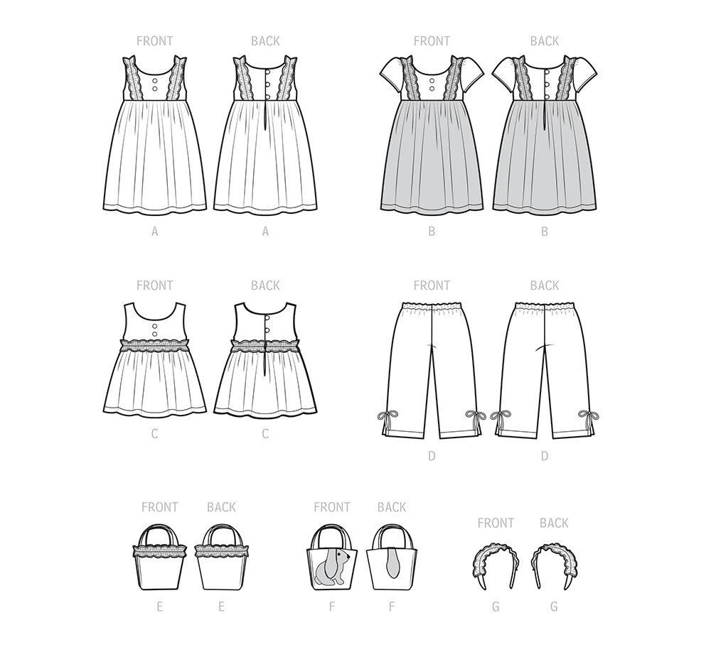 Simplicity Sewing Pattern Children's Dress, Top, Pants, Purses and Headband 12 Simplicity Sewing Pattern Children's Dress, Top, Pants, Purses and Headband