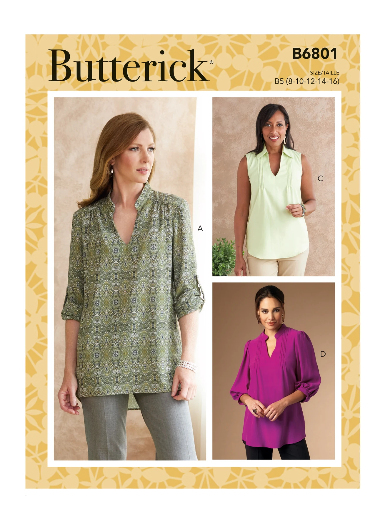 Butterick Sewing Pattern Misses' & Women's Tucked Or Gathered Top 1 Butterick Sewing Pattern Misses' & Women's Tucked Or Gathered Top