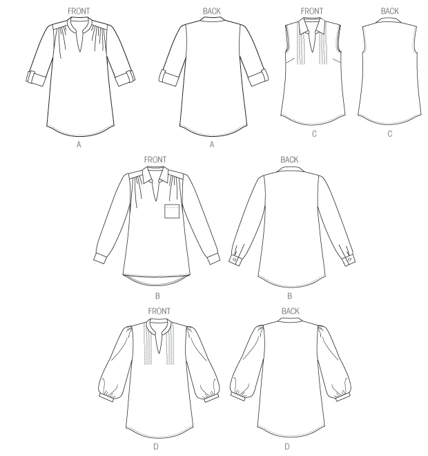 Butterick Sewing Pattern Misses' & Women's Tucked Or Gathered Top 7 Butterick Sewing Pattern Misses' & Women's Tucked Or Gathered Top