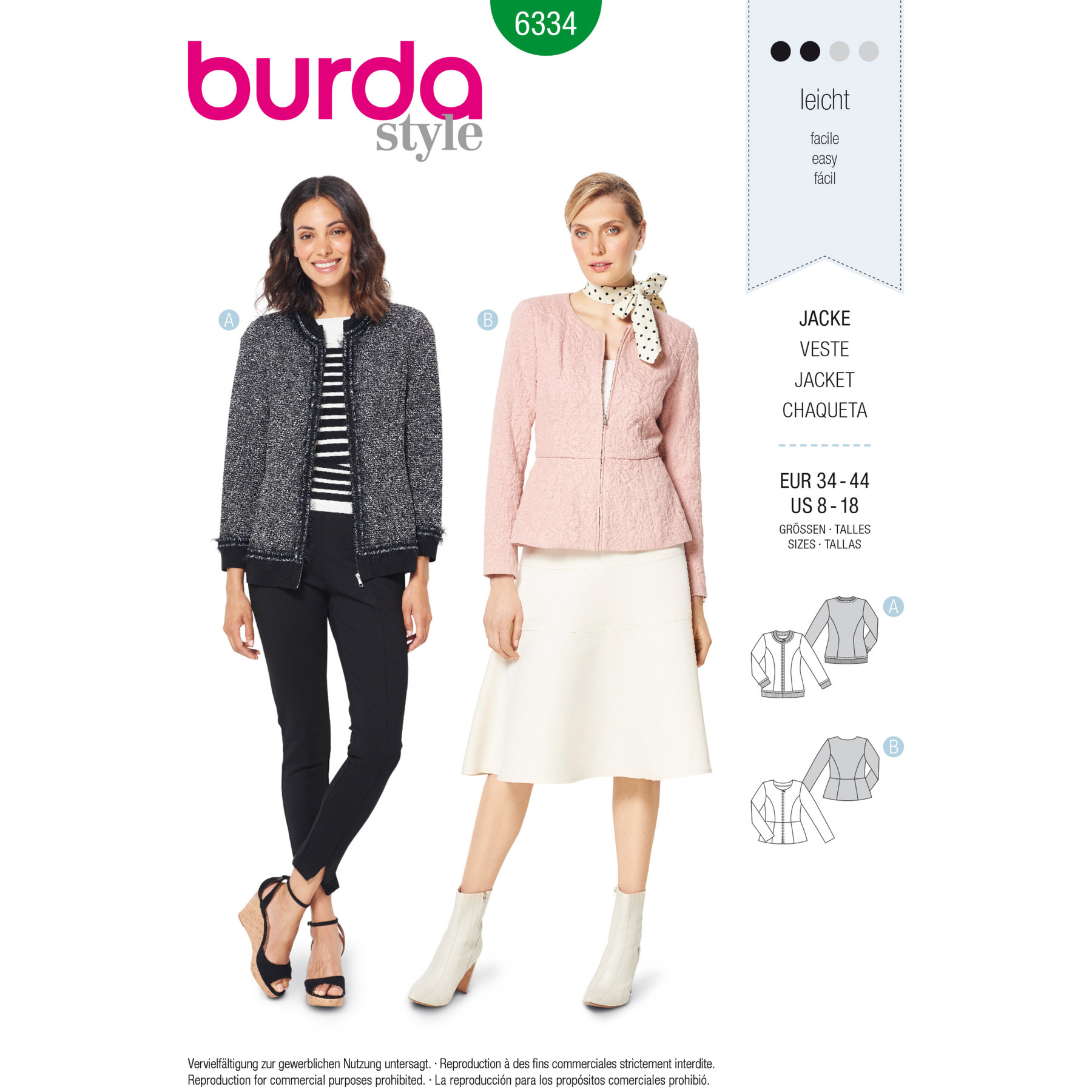 Burda Style Sewing Pattern Misses' Peplum Jacket 1 Burda Style Sewing Pattern Misses' Peplum Jacket