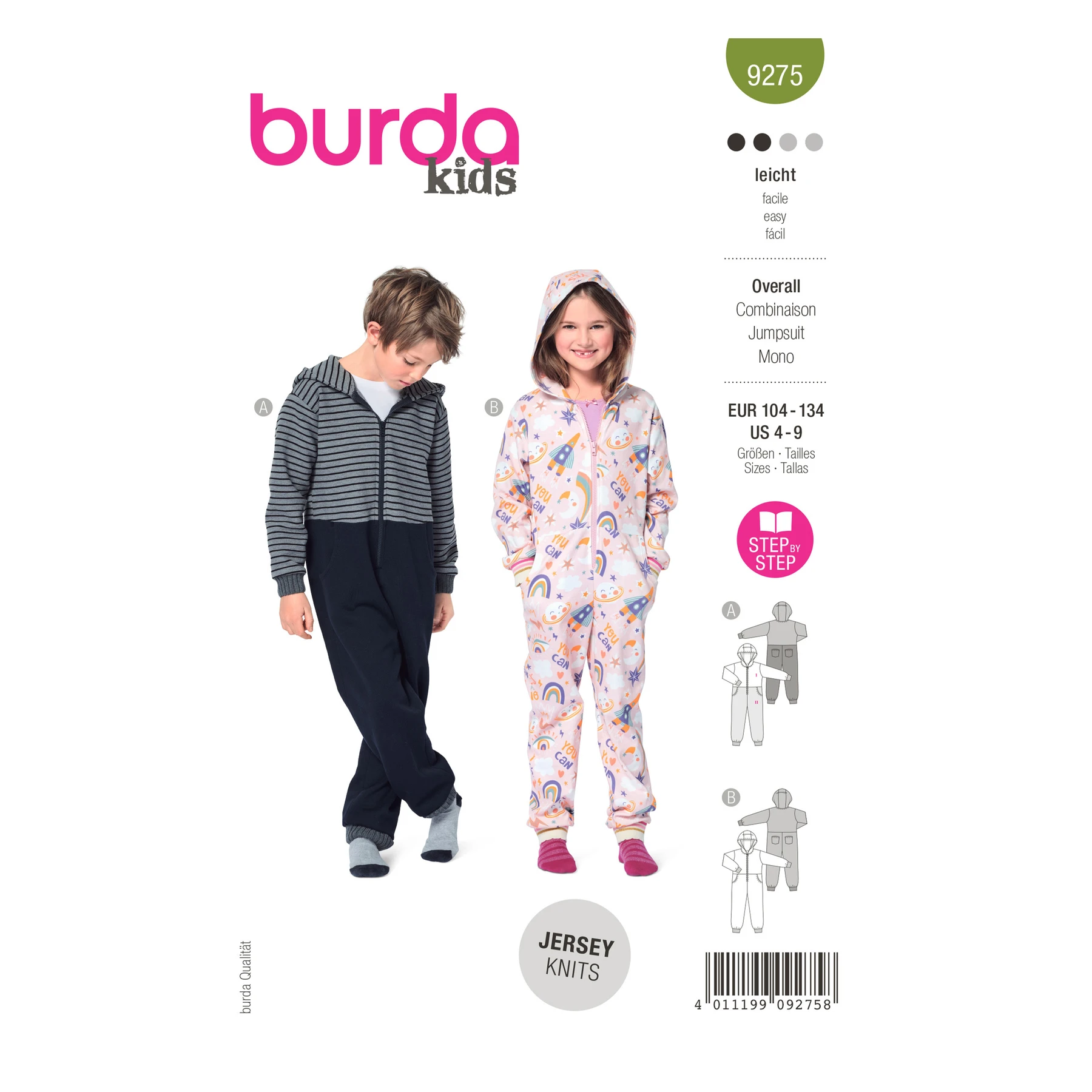Burda Style Sewing Pattern Children's Hooded Jumpsuit and Onesie 10 Burda Style Sewing Pattern Children's Hooded Jumpsuit and Onesie