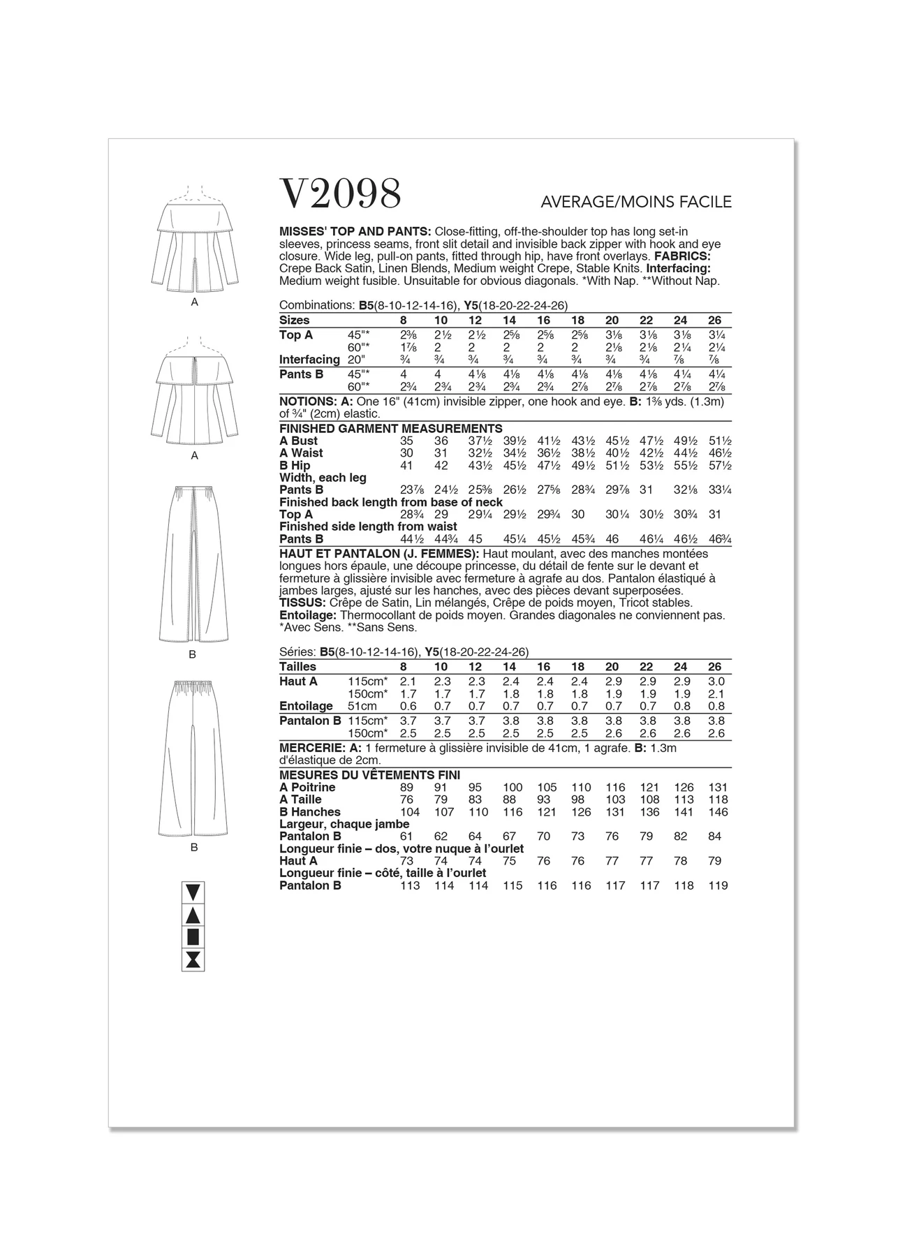 Vogue Patterns Misses' Top and Pants by Tom And Linda Platt 6 Vogue Patterns Misses' Top and Pants by Tom And Linda Platt
