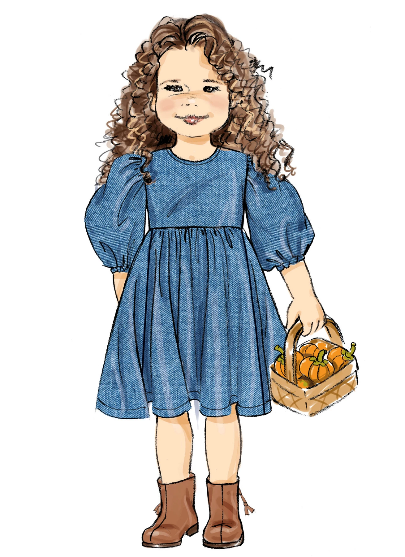 Butterick Sewing Pattern Children's Gathered Dress with Sleeve Variations 2 Butterick Sewing Pattern Children's Gathered Dress with Sleeve Variations