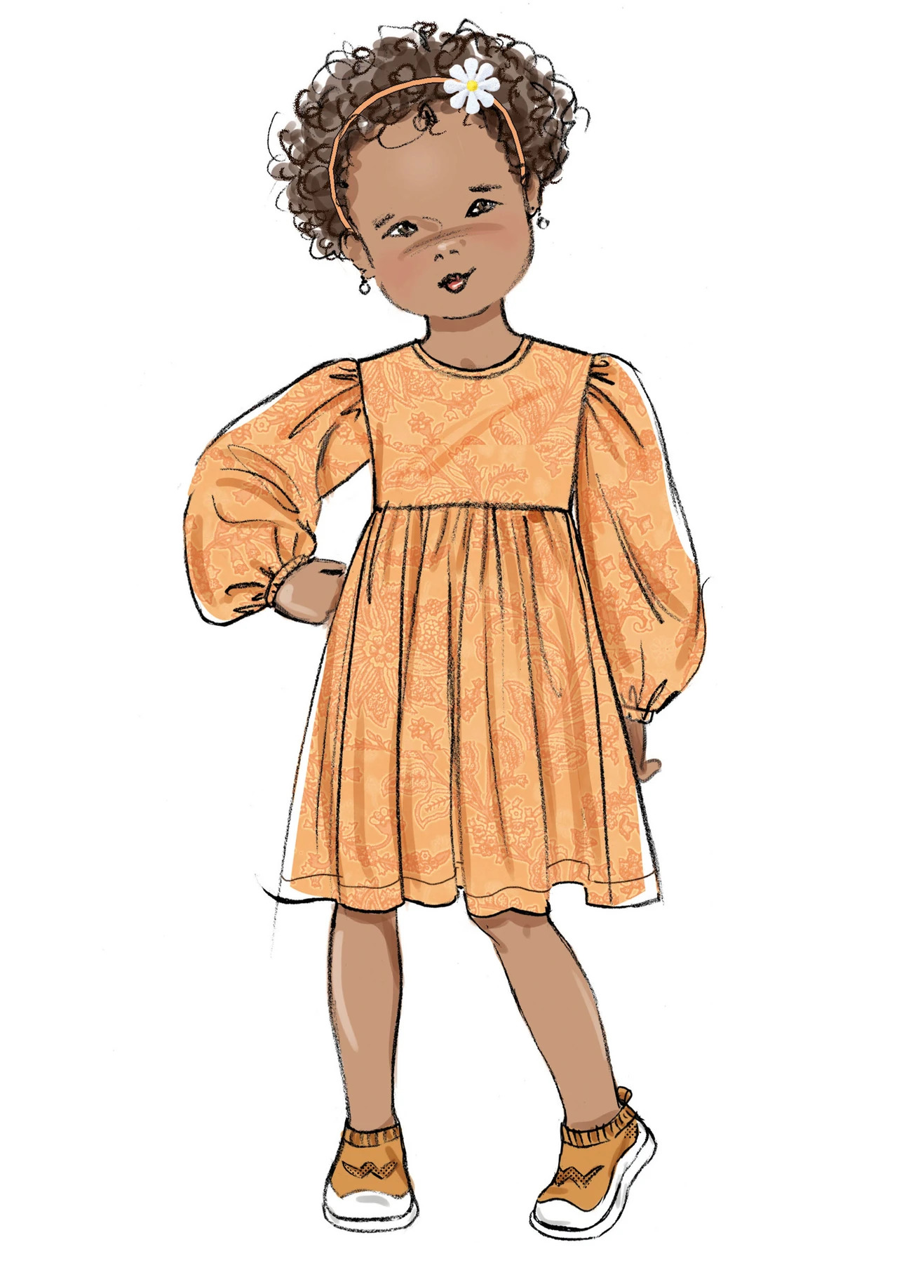 Butterick Sewing Pattern Children's Gathered Dress with Sleeve Variations 3 Butterick Sewing Pattern Children's Gathered Dress with Sleeve Variations