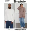 Simplicity Sewing Pattern Unisex Sweatshirt in Two Lengths By Norris Danta Ford