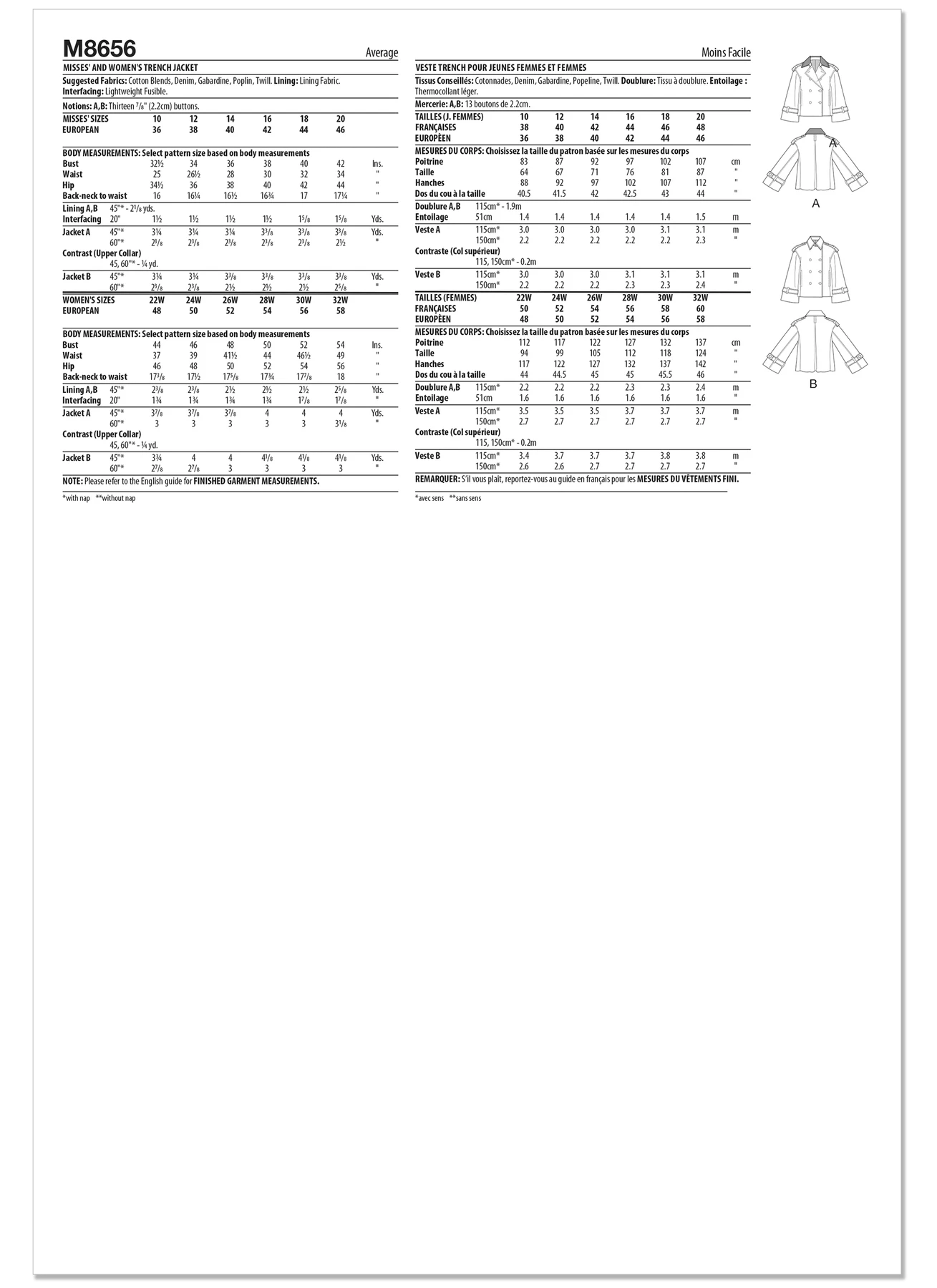 McCall's Sewing Pattern Misses' and Women's Trench Jacket (PDF) 8 McCall's Sewing Pattern Misses' and Women's Trench Jacket (PDF)