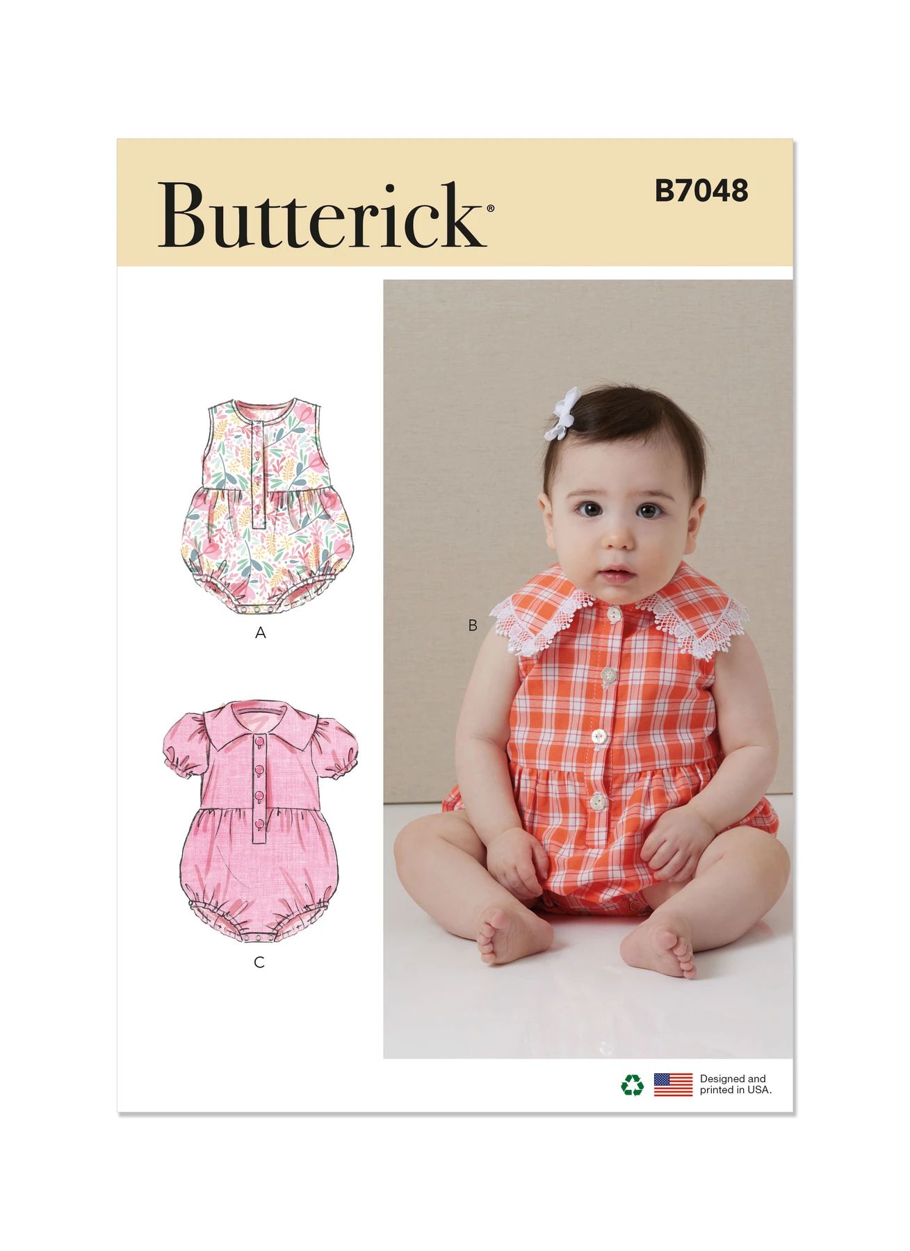 Butterick Sewing Pattern Babies' Rompers (PDF) 1 Butterick Sewing Pattern Babies' Rompers (PDF)