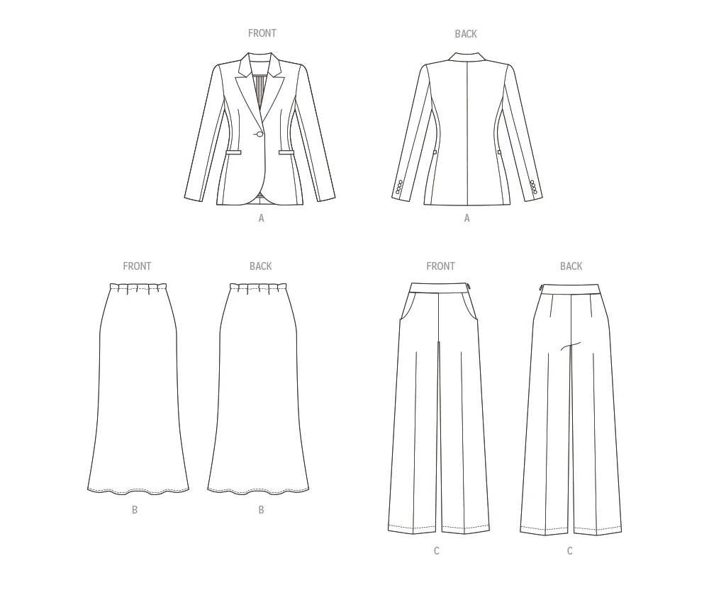Butterick Sewing Pattern Misses' Jacket, Skirt and Pants (PDF) 10 Butterick Sewing Pattern Misses' Jacket, Skirt and Pants (PDF)