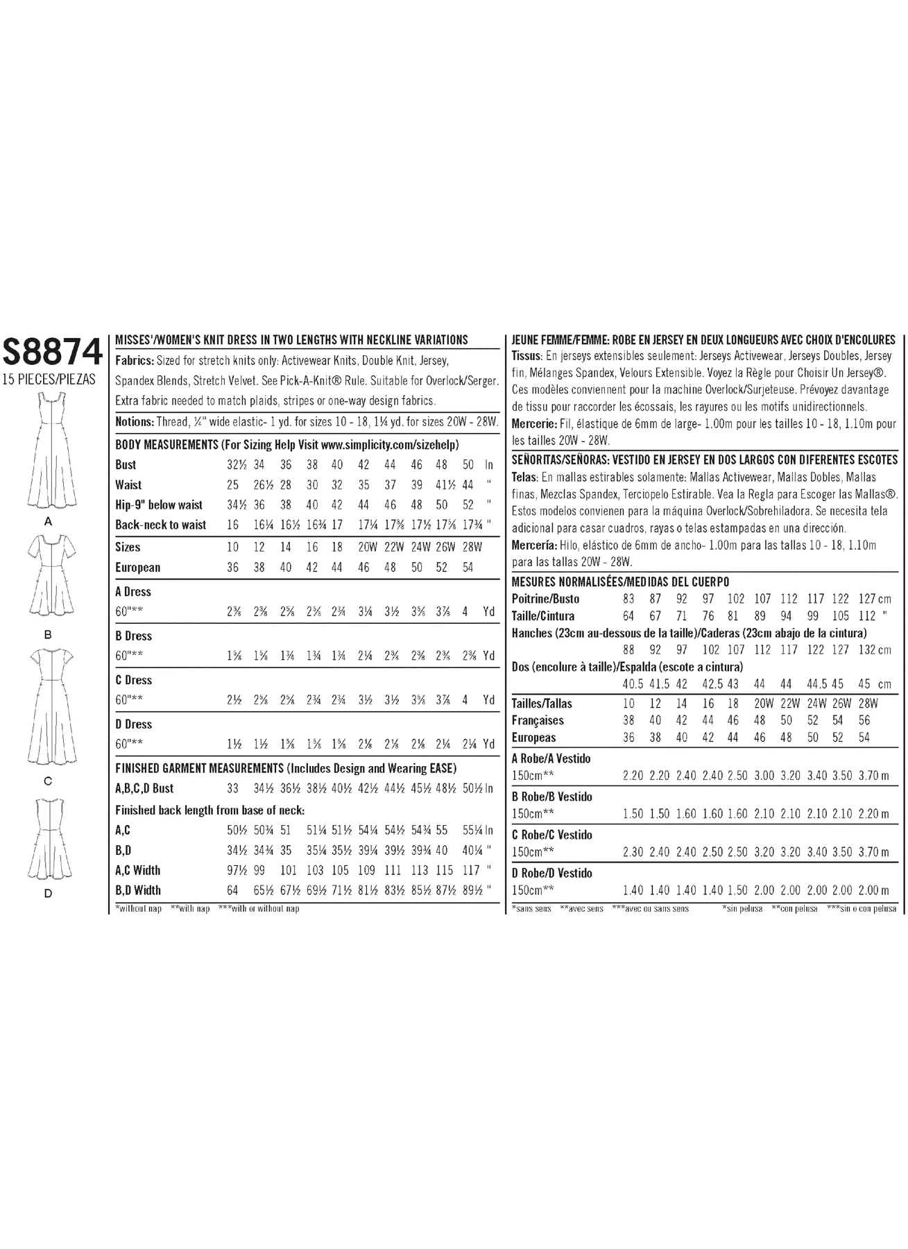Simplicity Sewing Pattern Misses'/Women's Easy-to-Sew Knit Dress 5 Simplicity Sewing Pattern Misses'/Women's Easy-to-Sew Knit Dress