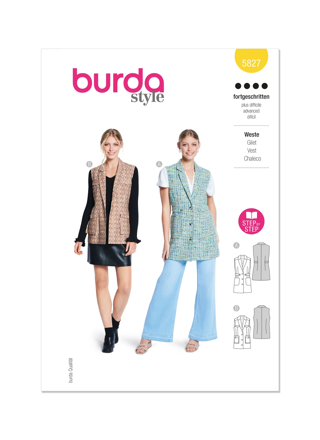Burda Style Sewing Pattern 5827 Misses' Vest