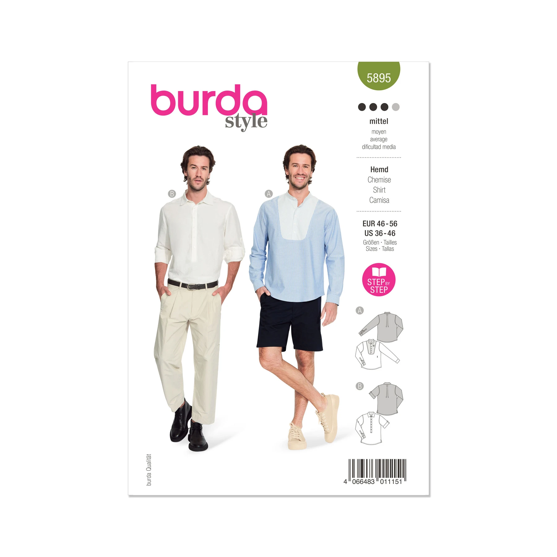Burda Style Sewing Pattern 5895 Men's Top