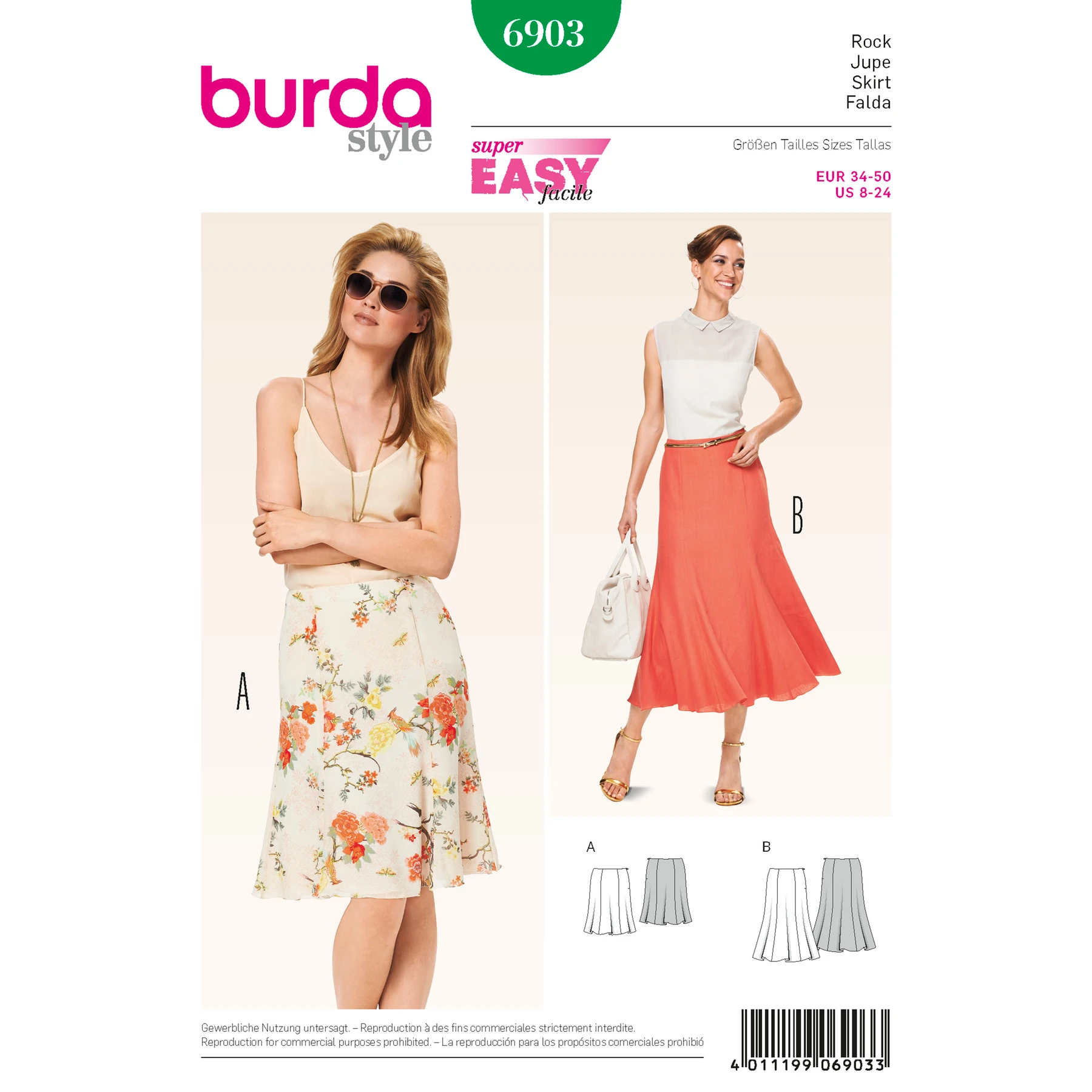 Burda Style Sewing Pattern Skirts