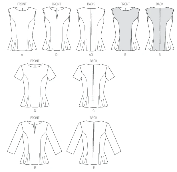 McCall's Sewing Pattern Misses'/Miss Petite Fit and Flare Tops (PDF) 8 McCall's Sewing Pattern Misses'/Miss Petite Fit and Flare Tops (PDF)
