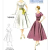 Vogue Patterns Misses' 1950s Asymmetrical Button-Closure Dress and Sash 21 Vogue Patterns Misses' 1950s Asymmetrical Button-Closure Dress and Sash
