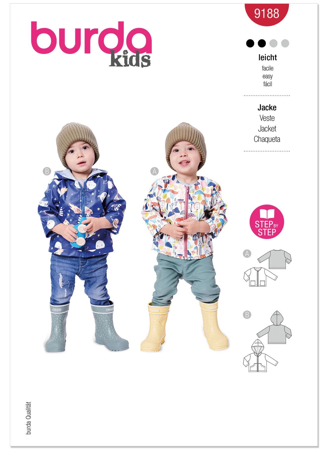 Burda Style Pattern 9188 Toddler's Jackets 1 Burda Style Pattern 9188 Toddler's Jackets