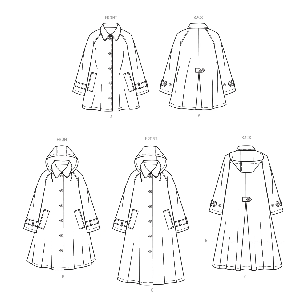 McCall's Sewing Pattern Misses' Trench Coat in Three Lengths with Optional Hood (PDF) 10 McCall's Sewing Pattern Misses' Trench Coat in Three Lengths with Optional Hood (PDF)