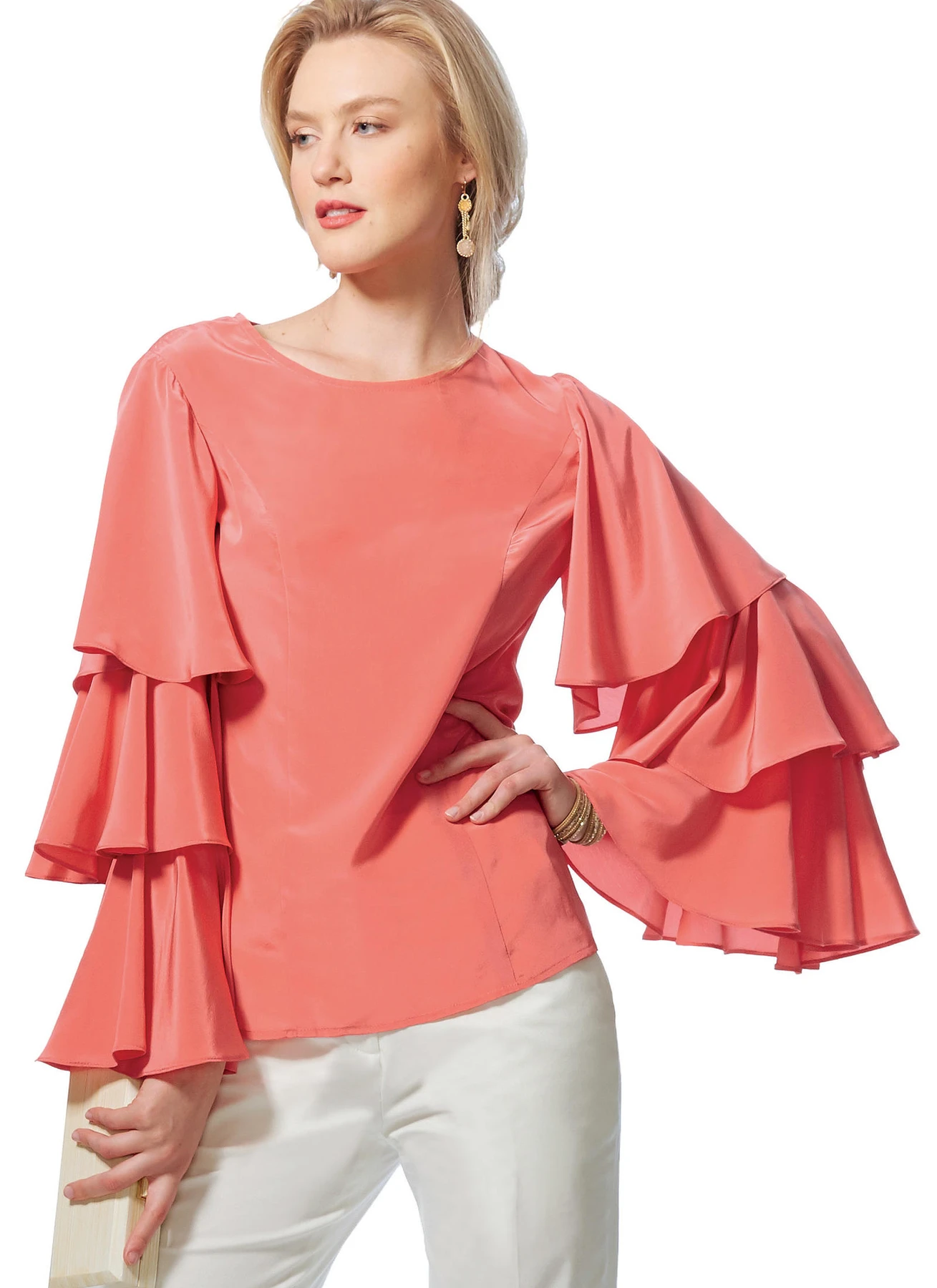Vogue Patterns Misses' Princess Seam Tops with Flared Sleeve Variations 2 Vogue Patterns Misses' Princess Seam Tops with Flared Sleeve Variations