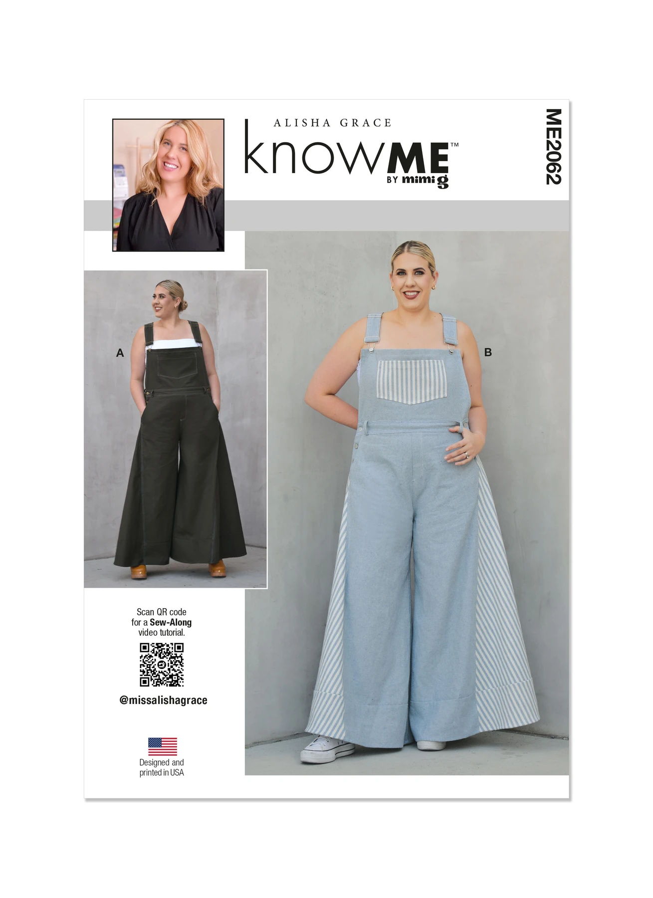 Know Me Sewing Pattern Misses' Overalls by Alisha Grace 1 Know Me Sewing Pattern Misses' Overalls by Alisha Grace