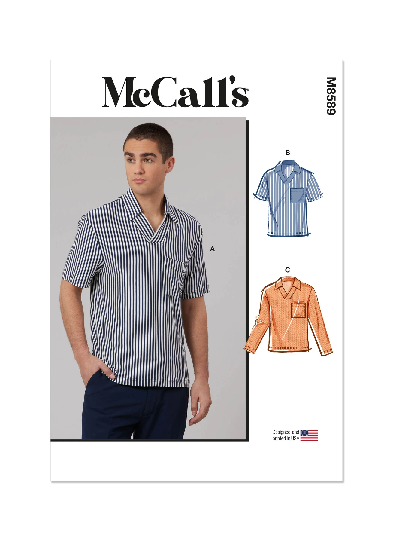 McCall's Sewing Pattern Men's Top with Sleeve Variations (PDF) 1 McCall's Sewing Pattern Men's Top with Sleeve Variations (PDF)