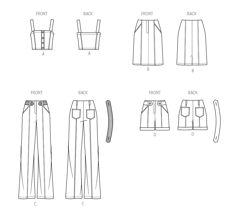 Simplicity Sewing Pattern Misses' Top, Skirt, Pants and Shorts (PDF) 10 Simplicity Sewing Pattern Misses' Top, Skirt, Pants and Shorts (PDF)