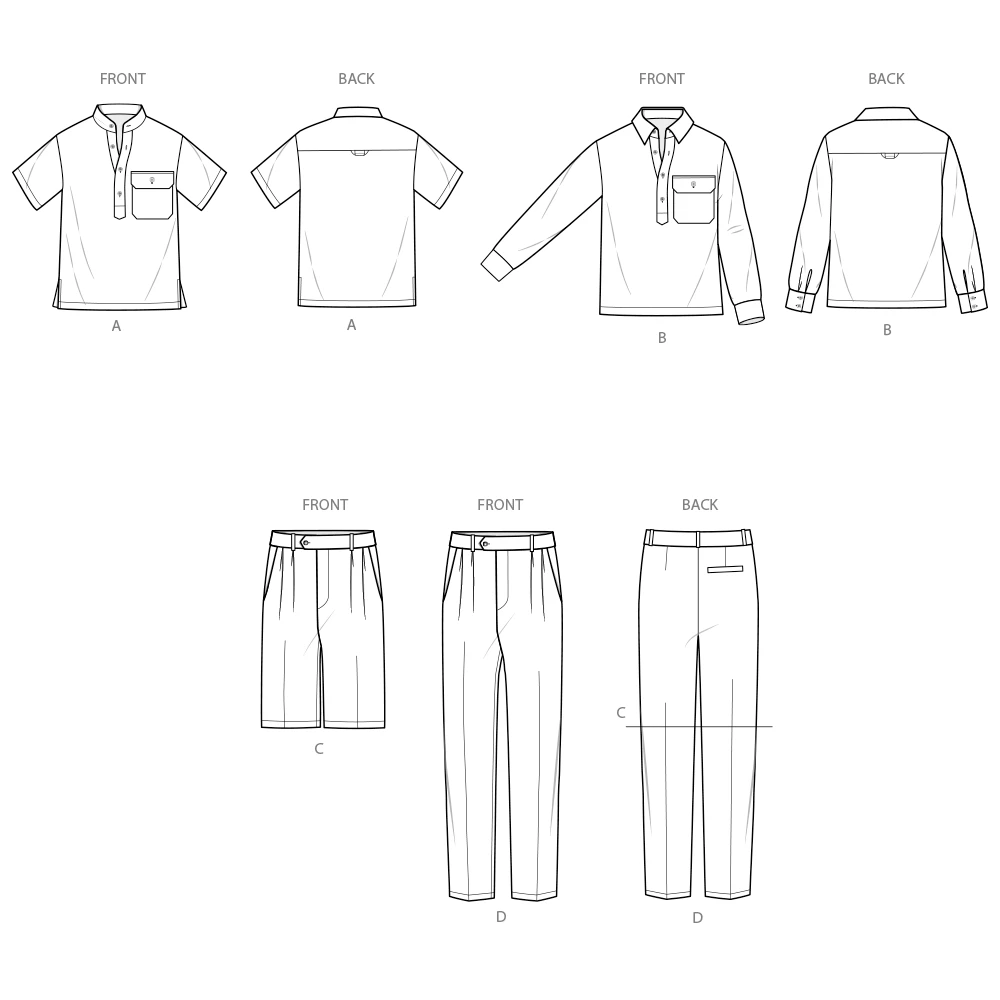 Simplicity Sewing Pattern Men's Tops, Shorts and Pants 10 Simplicity Sewing Pattern Men's Tops, Shorts and Pants