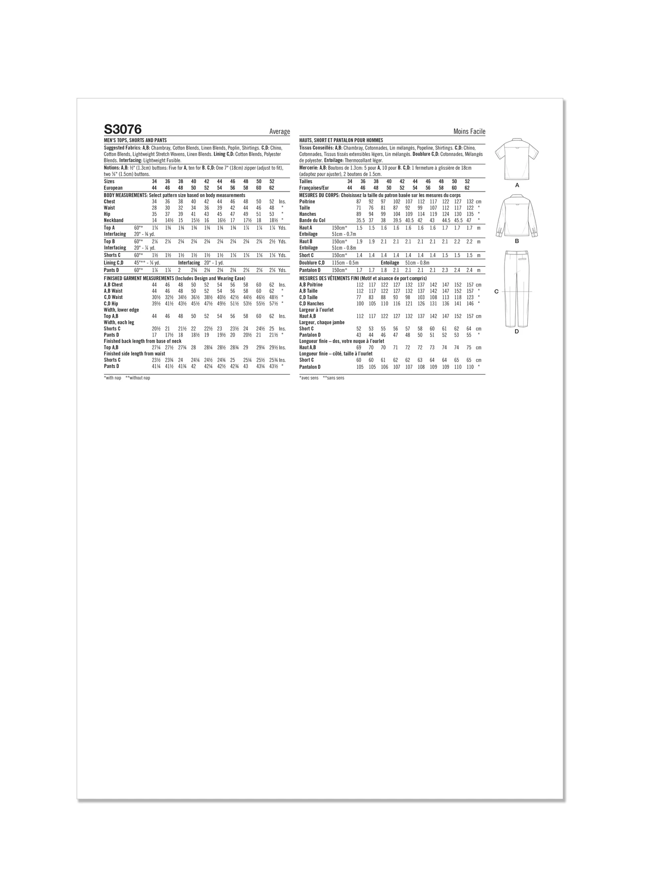 Simplicity Sewing Pattern Men's Tops, Shorts and Pants 9 Simplicity Sewing Pattern Men's Tops, Shorts and Pants