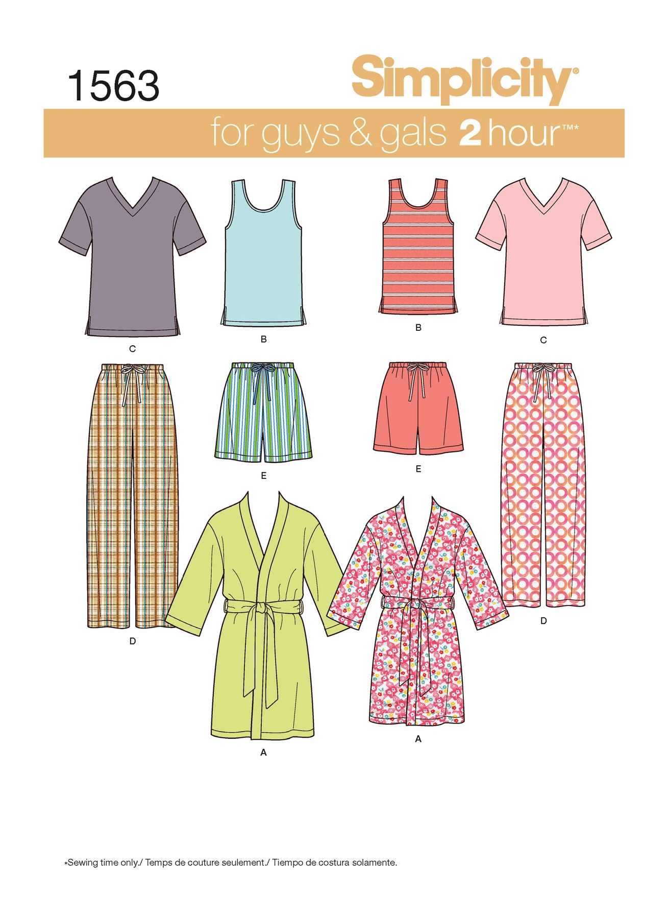 Simplicity Sewing Pattern Misses', Men's & Teens' Lounge Wear 1 Simplicity Sewing Pattern Misses', Men's & Teens' Lounge Wear