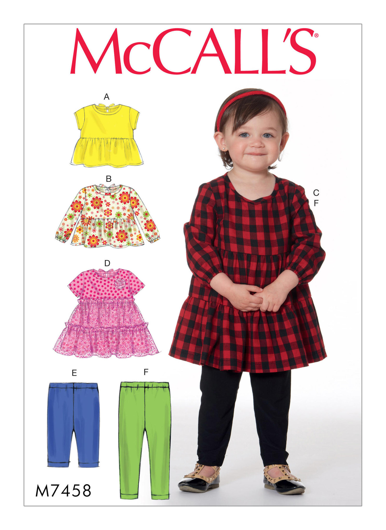 McCall's Sewing Pattern Toddlers' Gathered Tops, Dresses and Leggings 1 McCall's Sewing Pattern Toddlers' Gathered Tops, Dresses and Leggings