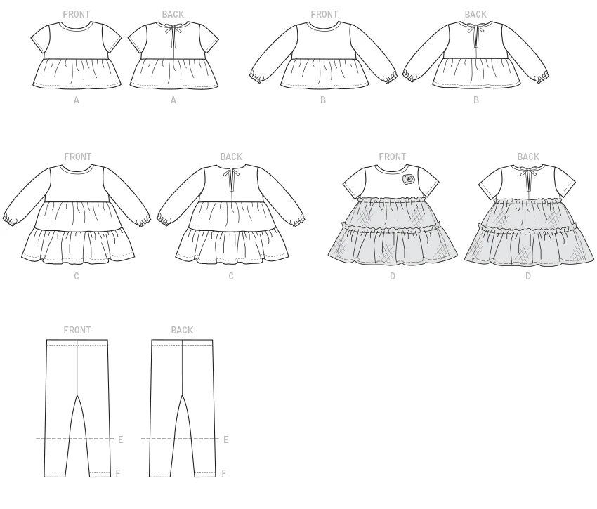 McCall's Sewing Pattern Toddlers' Gathered Tops, Dresses and Leggings 8 McCall's Sewing Pattern Toddlers' Gathered Tops, Dresses and Leggings