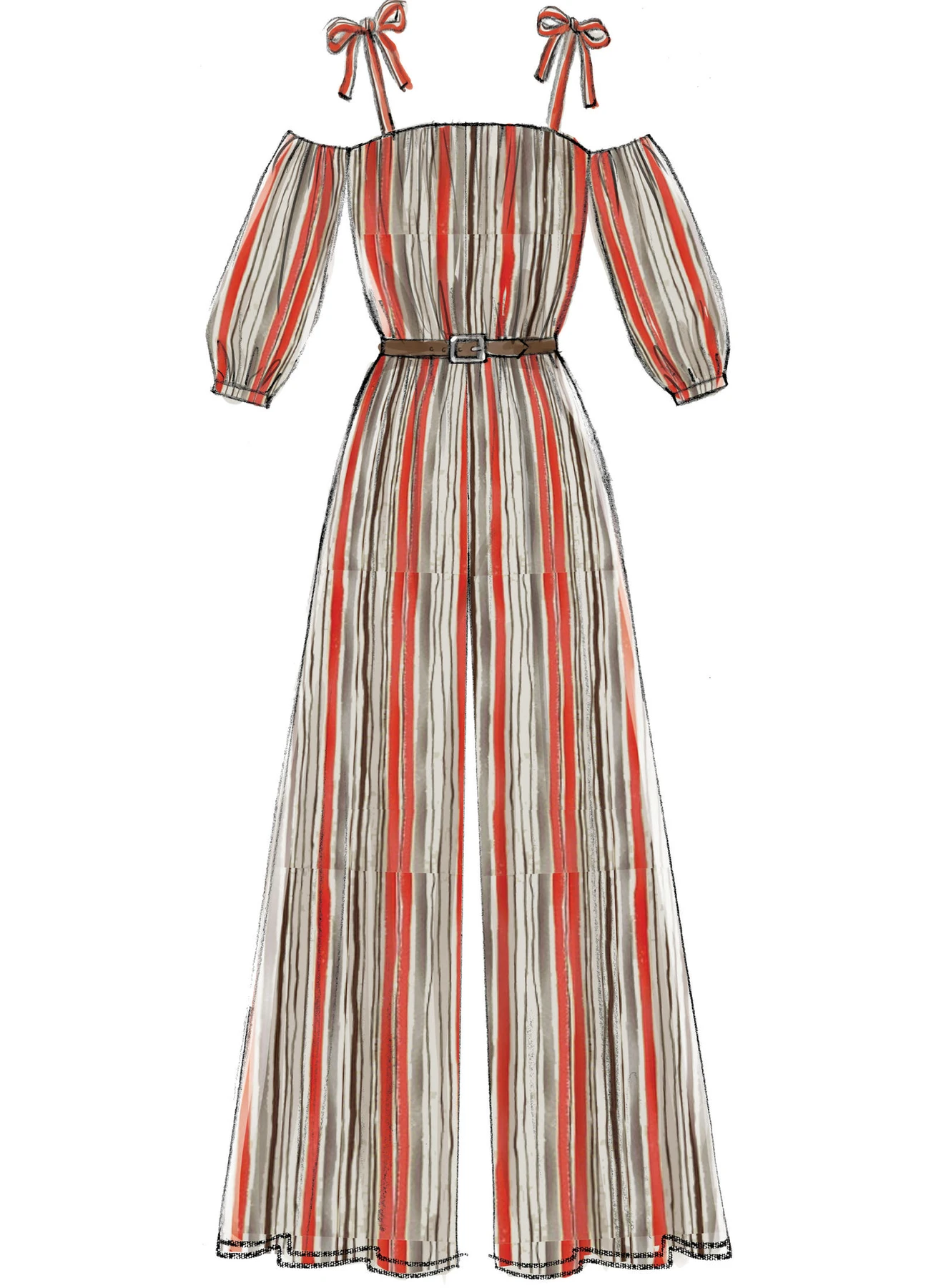 McCall's Sewing Pattern Misses' Off-the-Shoulder Top, Romper, and Jumpsuit With Ties, and Pull-On Pants (PDF) 6 McCall's Sewing Pattern Misses' Off-the-Shoulder Top, Romper, and Jumpsuit With Ties, and Pull-On Pants (PDF)