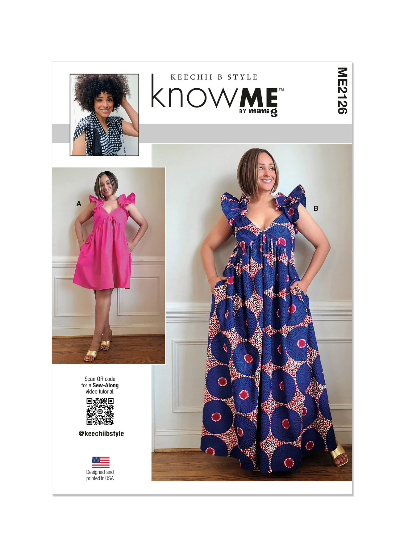 Know Me Sewing Pattern Misses' Dress in Two Lengths by Keechii B Style 1 Know Me Sewing Pattern Misses' Dress in Two Lengths by Keechii B Style
