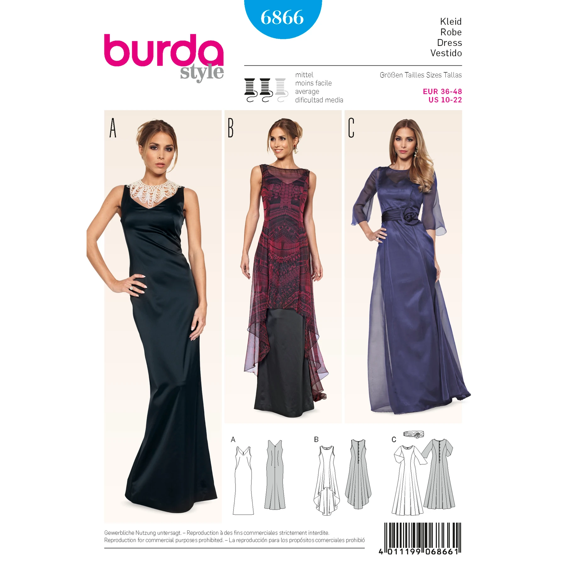 Burda Style Sewing Pattern Evening & Bridal Wear