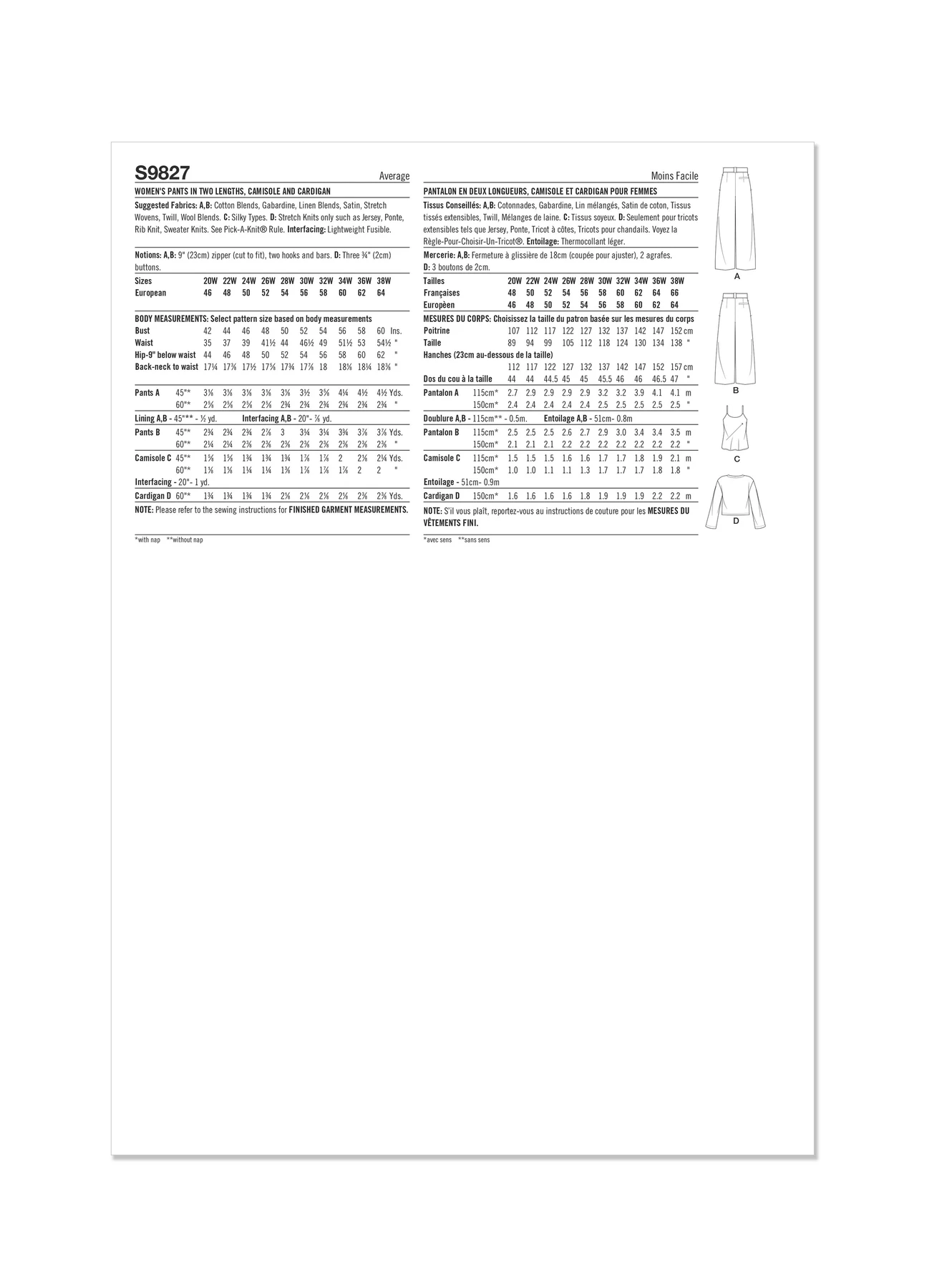 Simplicity Sewing Pattern Women's Pants in Two Lengths, Camisole and Cardigan (PDF) 10 Simplicity Sewing Pattern Women's Pants in Two Lengths, Camisole and Cardigan (PDF)