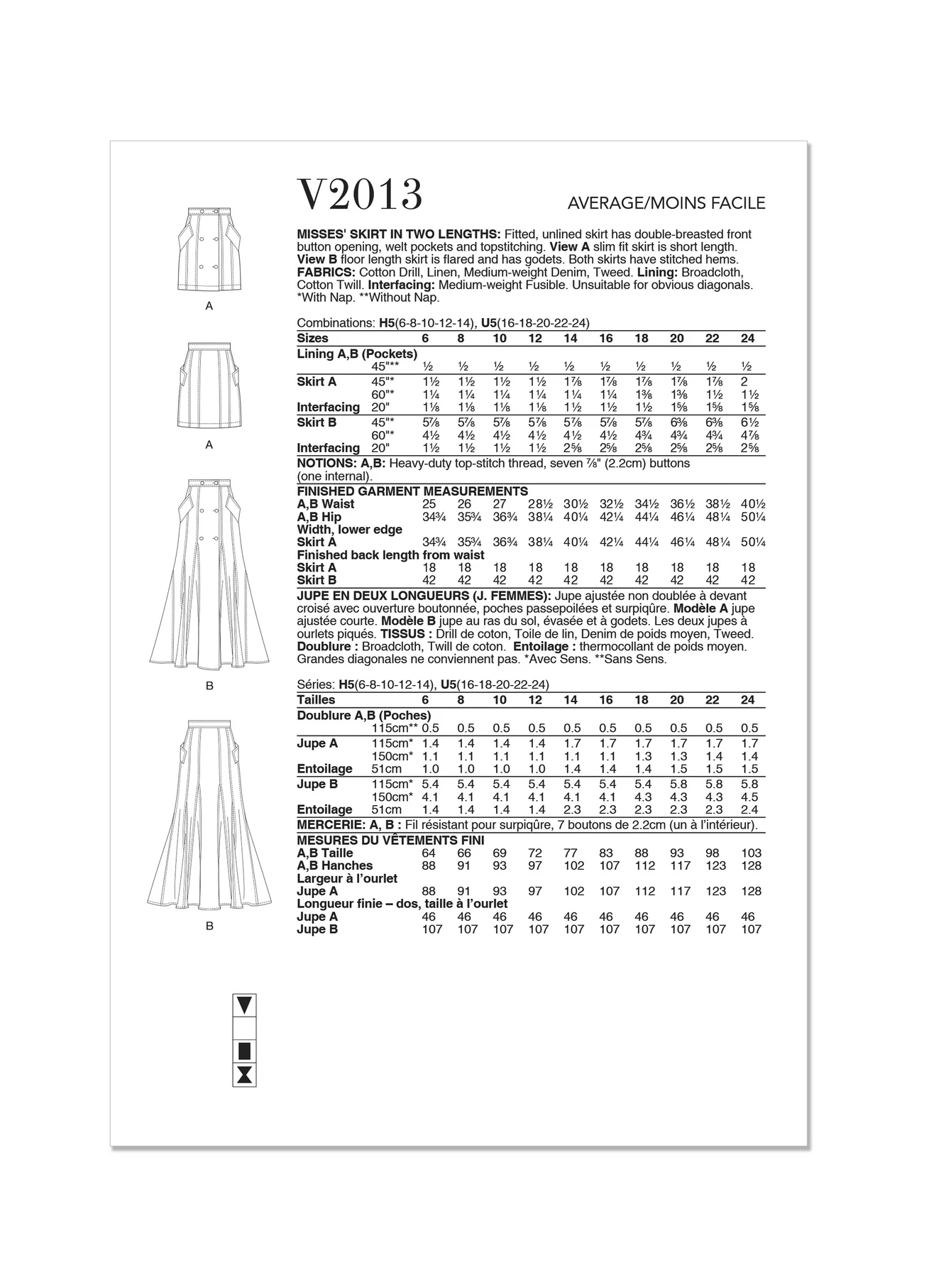 Vogue Patterns Misses' Skirt in Two Lengths 7 Vogue Patterns Misses' Skirt in Two Lengths