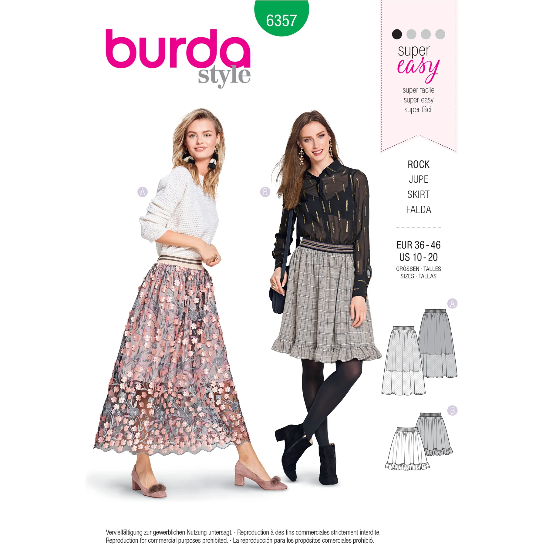 Burda Style Sewing Pattern Misses' Skirts 1 Burda Style Sewing Pattern Misses' Skirts
