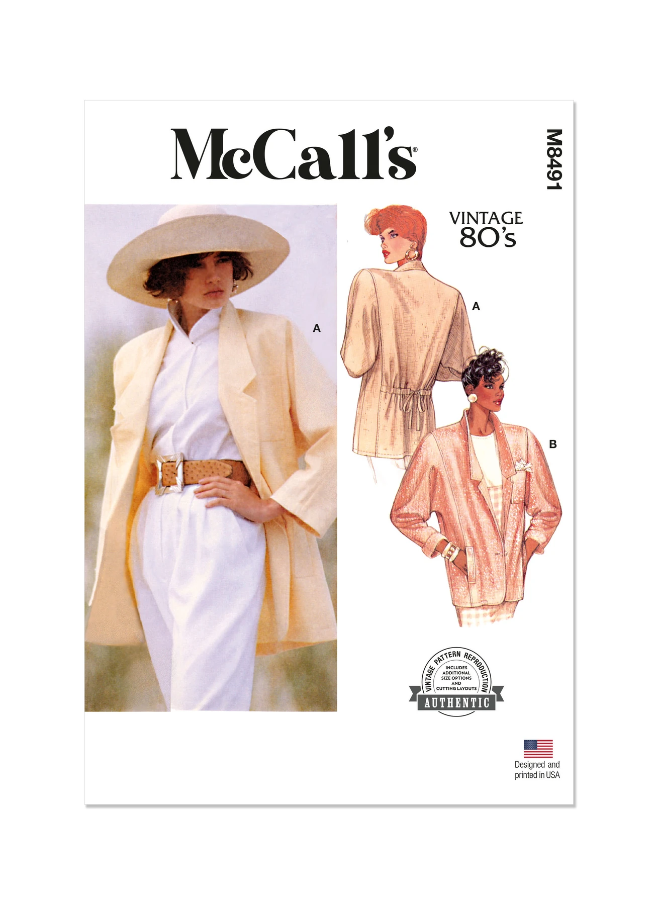 McCall's Sewing Pattern 1980s Misses' Unlined Jacket (PDF) 1 McCall's Sewing Pattern 1980s Misses' Unlined Jacket (PDF)