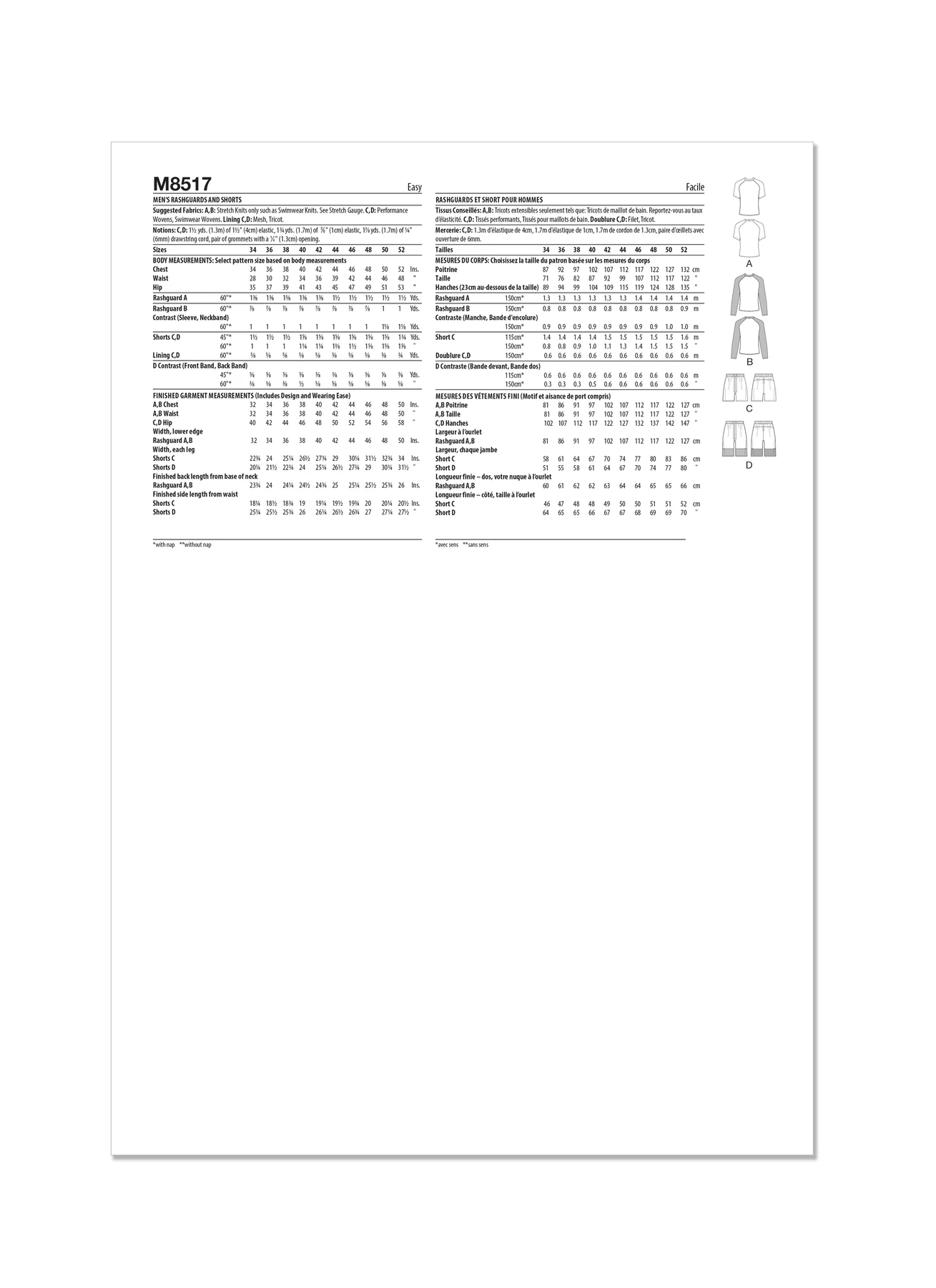 McCall's Sewing Pattern Men's Rashguards and Shorts 7 McCall's Sewing Pattern Men's Rashguards and Shorts