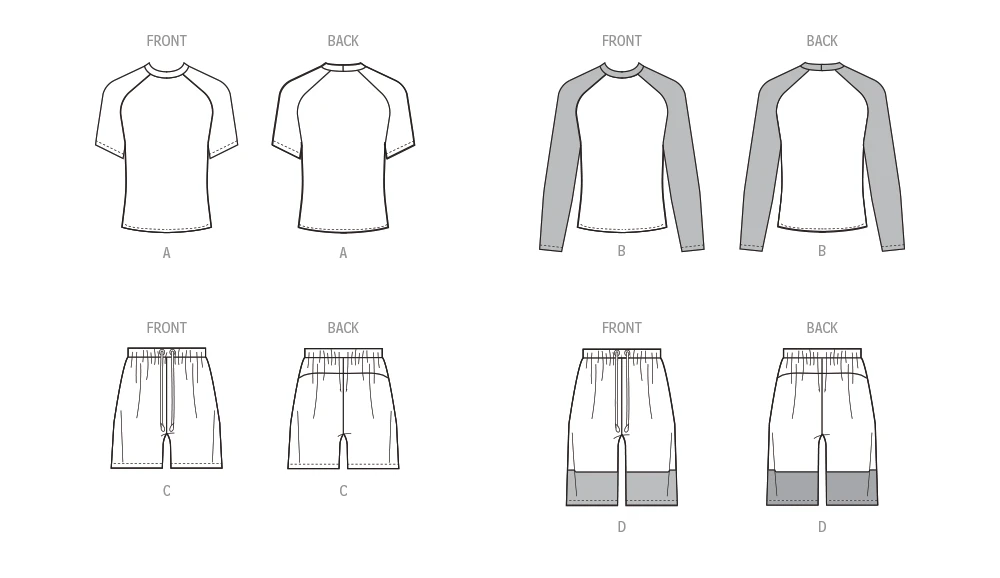 McCall's Sewing Pattern Men's Rashguards and Shorts 8 McCall's Sewing Pattern Men's Rashguards and Shorts
