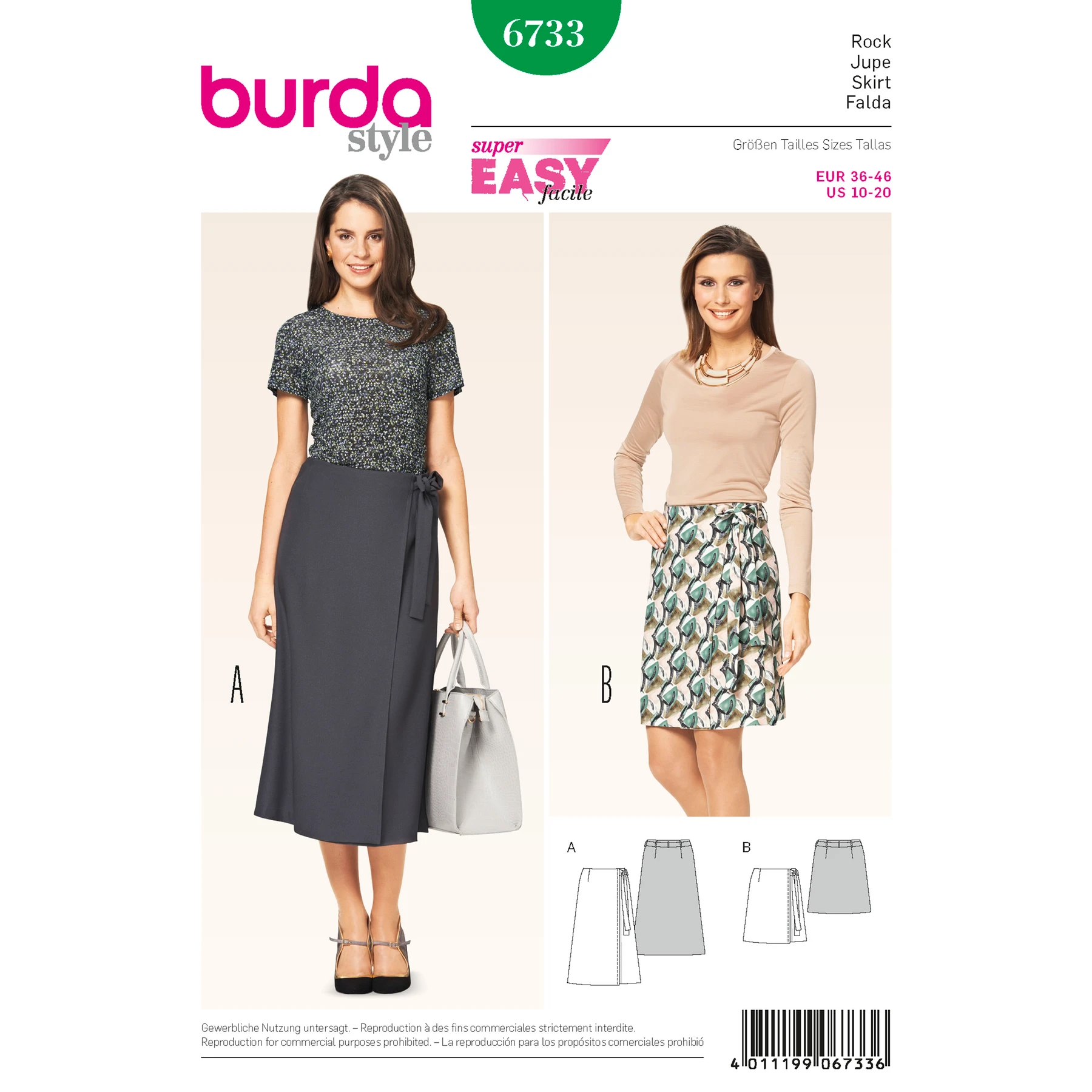 Burda Style Sewing Pattern Misses' Wrap Skirt