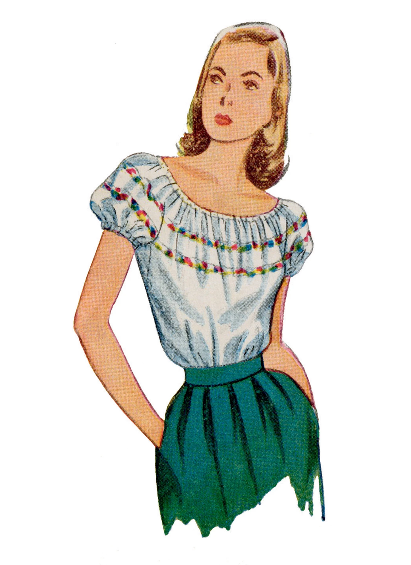 Simplicity Sewing Pattern 1940s Misses' Blouses 2 Simplicity Sewing Pattern 1940s Misses' Blouses