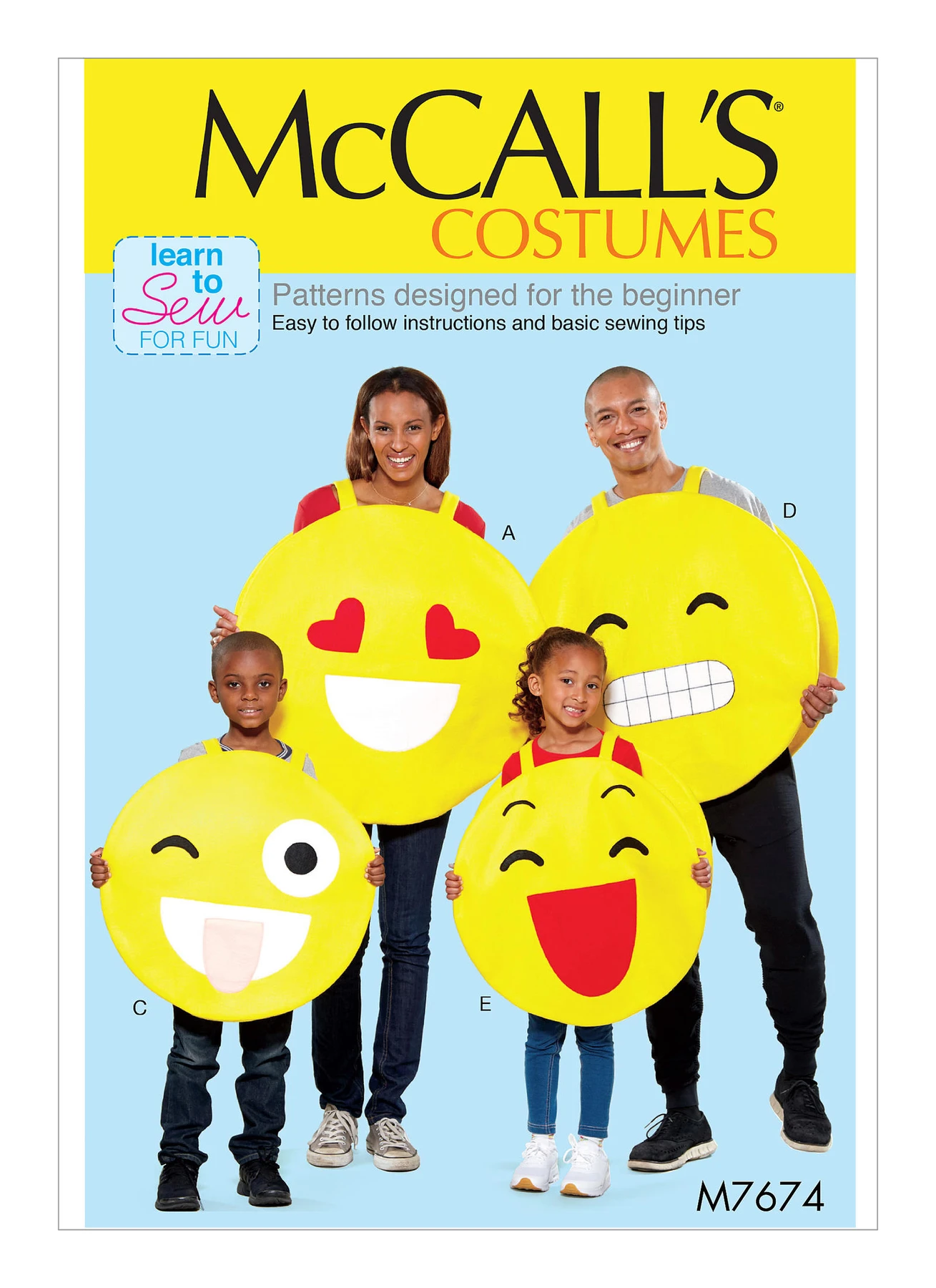 McCall's Sewing Pattern Adult/Children's Emoji Costumes (PDF) 1 McCall's Sewing Pattern Adult/Children's Emoji Costumes (PDF)