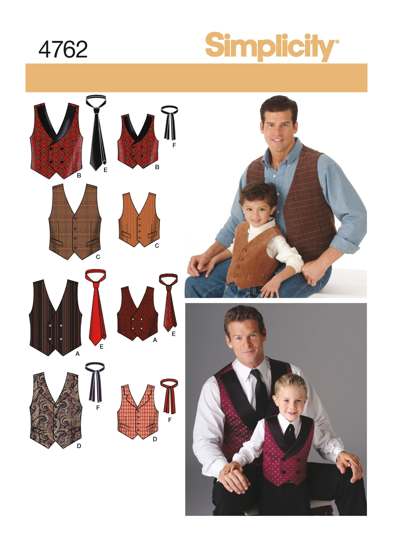 Simplicity Sewing Pattern Boys' & Men's Vests and Ties 1 Simplicity Sewing Pattern Boys' & Men's Vests and Ties