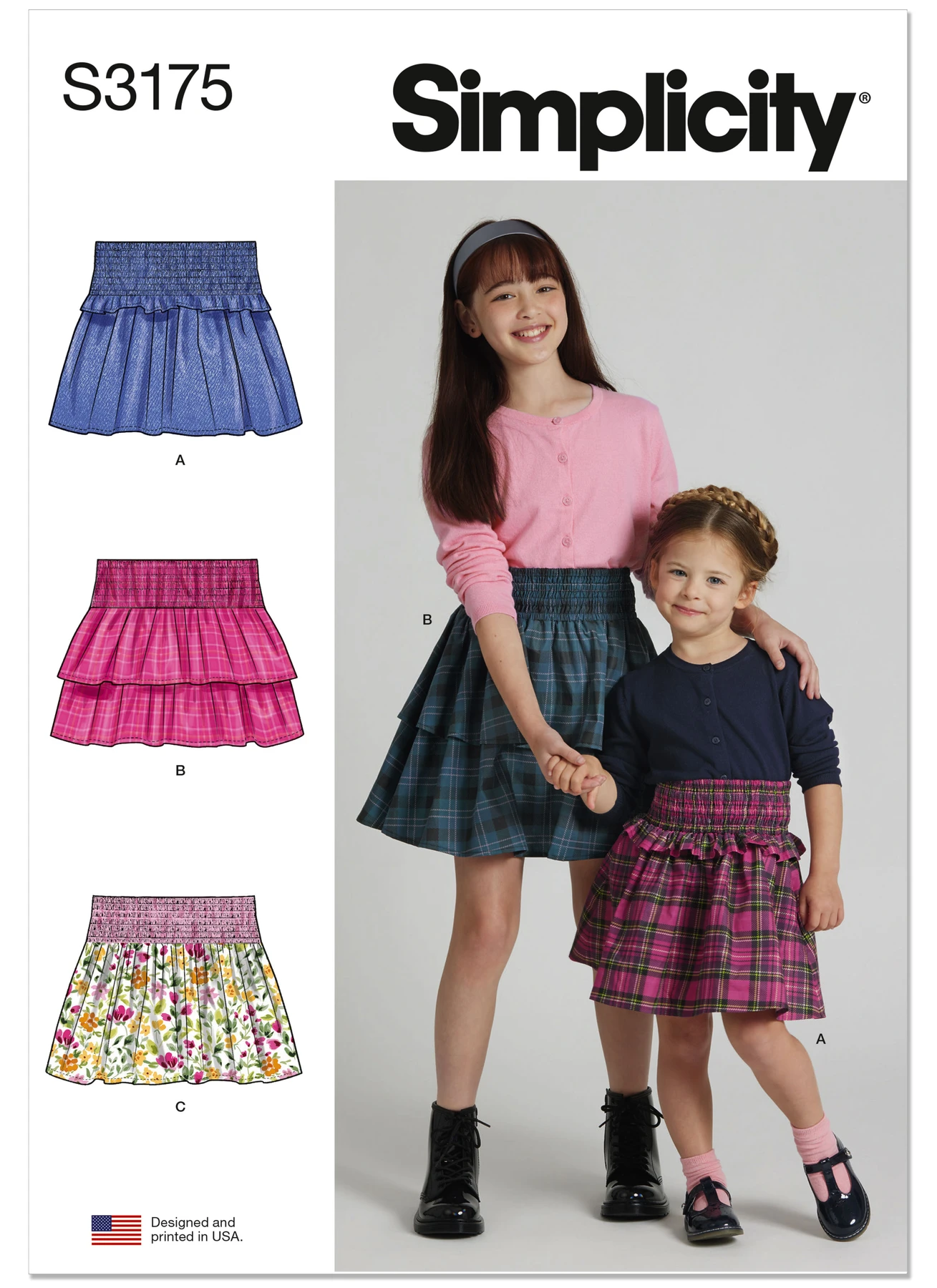 Simplicity Sewing Pattern Children's and Girls' Faux Smocking Skirts 1 Simplicity Sewing Pattern Children's and Girls' Faux Smocking Skirts