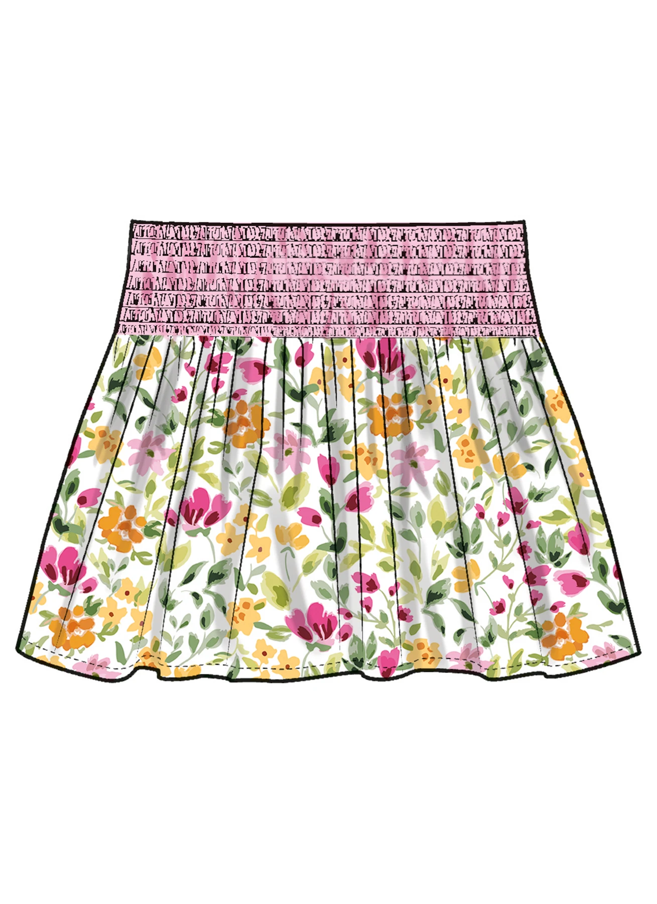 Simplicity Sewing Pattern Children's and Girls' Faux Smocking Skirts 5 Simplicity Sewing Pattern Children's and Girls' Faux Smocking Skirts