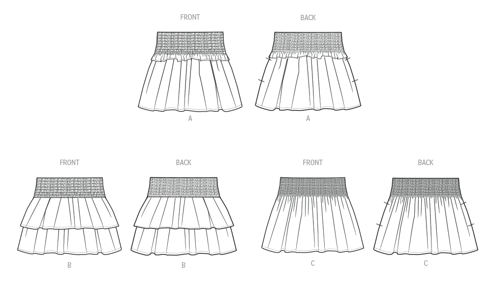 Simplicity Sewing Pattern Children's and Girls' Faux Smocking Skirts 8 Simplicity Sewing Pattern Children's and Girls' Faux Smocking Skirts